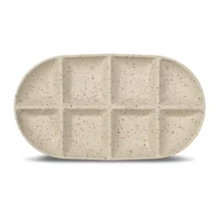 Ditte serveringsfat stor 20x36 cm, Beige-vinröd