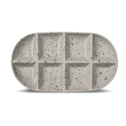 Ditte serveringsfat stor 20x36 cm, Grå-svart
