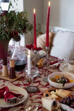 Ditte serveringsskål, Beige-vinröd