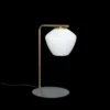 DK bordslampa, rå mässing/matt vit