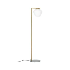 DK golvlampa, rå mässing/matt vit