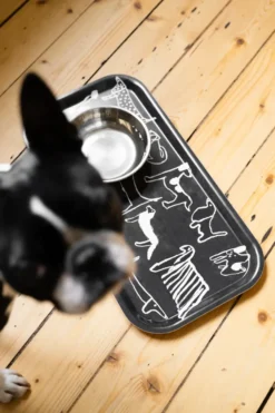 Dogs bricka 22x43 cm, Black-white