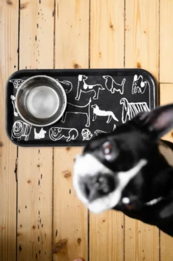 Dogs bricka 22x43 cm, Black-white