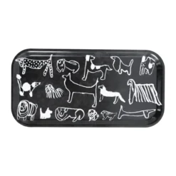 Dogs bricka 22x43 cm, Black-white