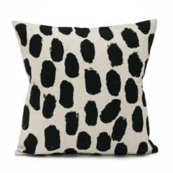 Dots kuddfodral 48x48 cm, Beige-svart