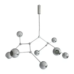 Drop Chandelier Globe takkrona, Chrome
