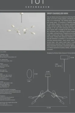 Drop Chandelier takkrona mini, Vit
