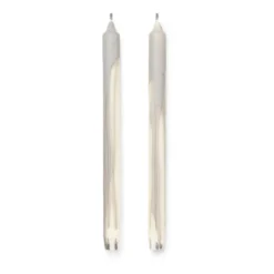 Dryp stearinljus 2-pack, Warm Grey