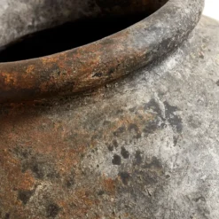 Echo kruka h50 cm Ø37 cm, Rost-grå