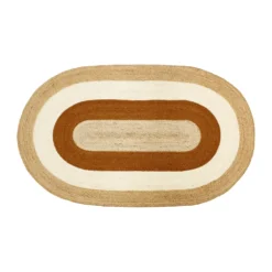 Elin striped oval jutematta 92x150 cm, Brick