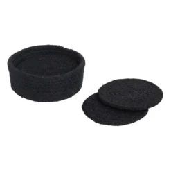 Ella glasunderlägg Ø10,5 cm 6-pack, Pure black