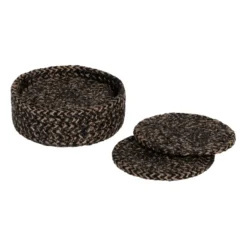 Ella glasunderlägg Ø10,5 cm 6-pack, Svart