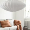 Ellipse lampskärm 80 cm bomull, Vit