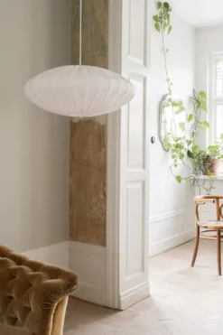 Ellipse lampskärm 65 cm linne, Vit