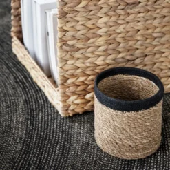 Emil förvaringskorg 3-pack small, Natur-svart
