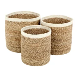 Emil förvaringskorg 3-pack small, Natur-vit
