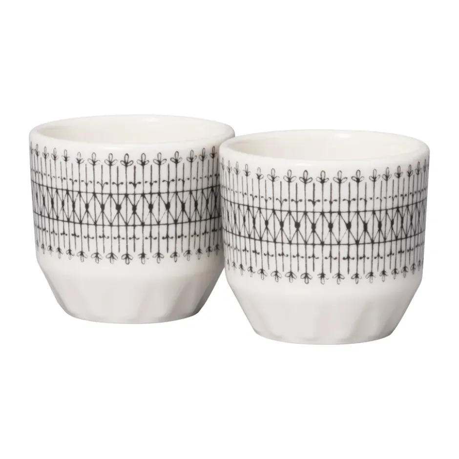 Emilia äggkopp 4 cl 2-pack, Svart-vit