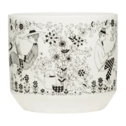 Emilia kruka Ø14 cm, Svart-vit