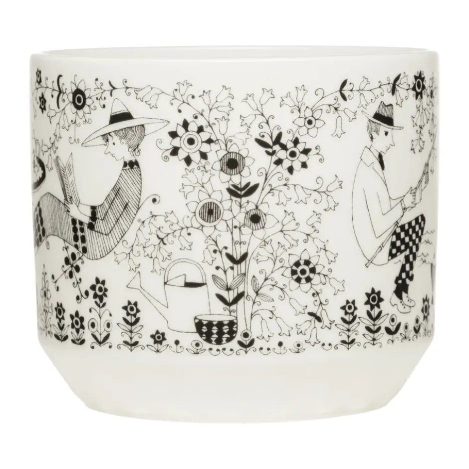 Emilia kruka Ø14 cm, Svart-vit