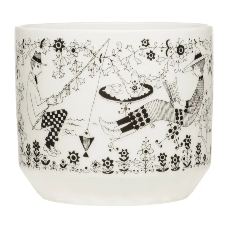 Emilia kruka Ø14 cm, Svart-vit