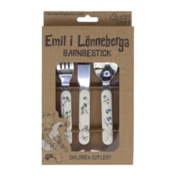 Emil i Lönneberga barnbestick 3 delar, Vit