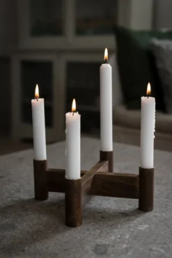 Ernst adventsljusstake Ø22x8 cm, Mörkbrun