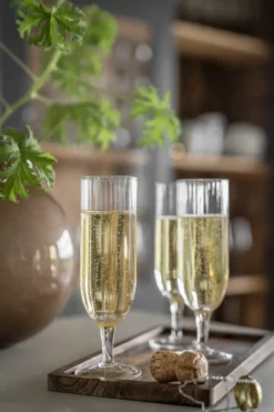 Ernst champagneglas räfflad 2-pack, Klar