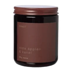 Ernst doftljus i glas med lock Ø9 cm, Röda äpplen-kanel