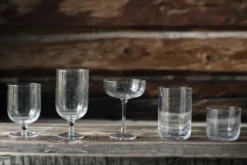 Ernst dricksglas på fot bubbligt glas 30 cl 2-pack, Klar