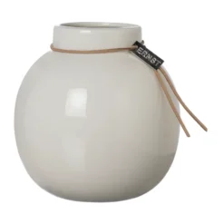 Ernst glaserad vas vit, Ø14 cm