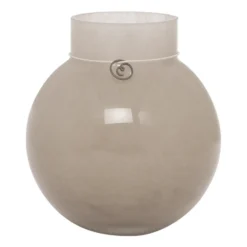 Ernst glasvas rund beige, H14 cm Ø13 cm