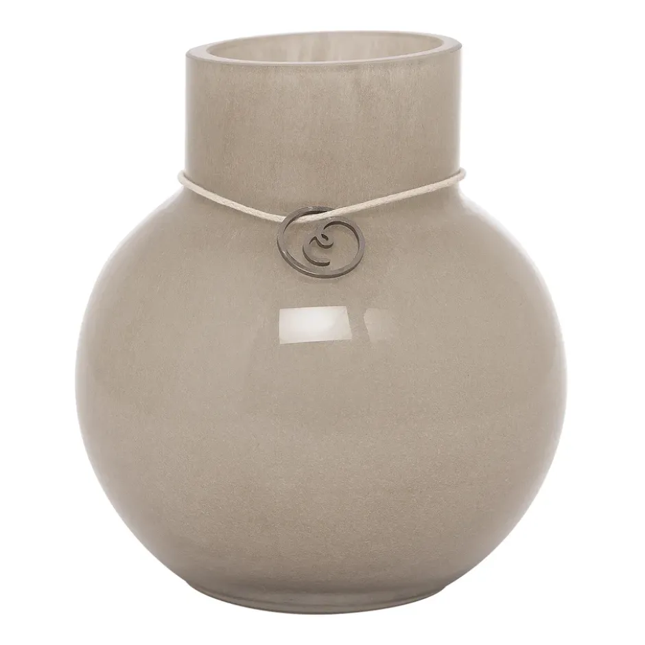Ernst glasvas rund beige, H10 cm Ø9 cm