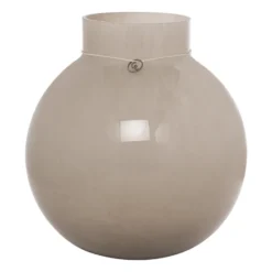 Ernst glasvas rund beige, H22 cm Ø21 cm