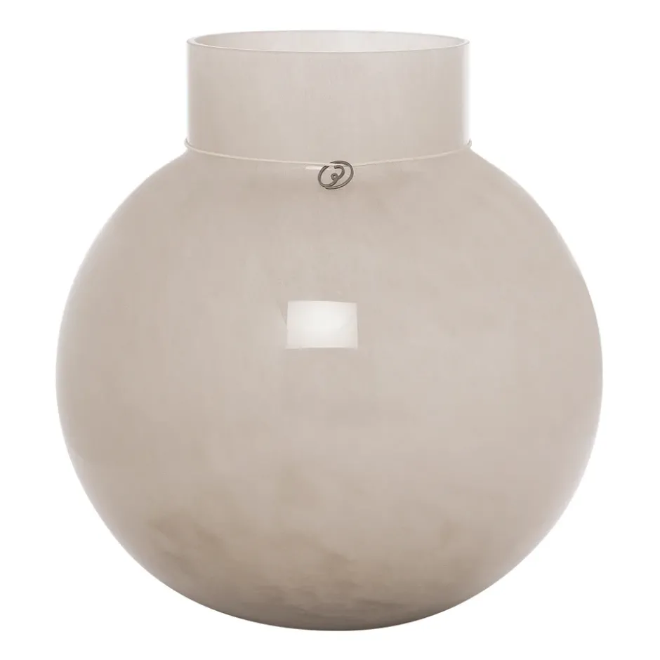 Ernst glasvas rund beige, H25 cm Ø24 cm
