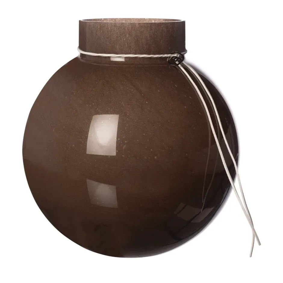 Ernst glasvas rund brun, H25 cm Ø24 cm
