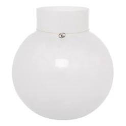 Ernst glasvas rund vit, H25 cm Ø24 cm