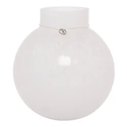 Ernst glasvas rund vit, H22 cm Ø21 cm
