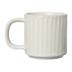 Ernst glöggmugg räfflad Ø6 cm, Naturvit