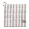 Ernst grytlapp bred rand 23x25 cm, Beige-vit rand