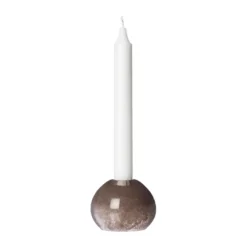 Ernst ljusstake glas Ø7,5 cm, Brun