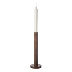 Ernst ljusstake i trä 25 cm, Mörkbrun