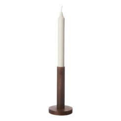 Ernst ljusstake i trä 15 cm, Mörkbrun