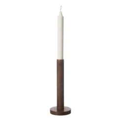 Ernst ljusstake i trä 20 cm, Mörkbrun