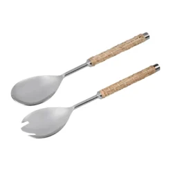 Ernst salladsbestick flätat handtag 2 delar, Sjögräs, 28 cm