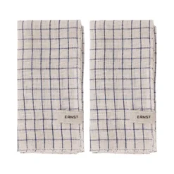 Ernst servetter 2-pack rutig 40x40 cm, Blå-beige