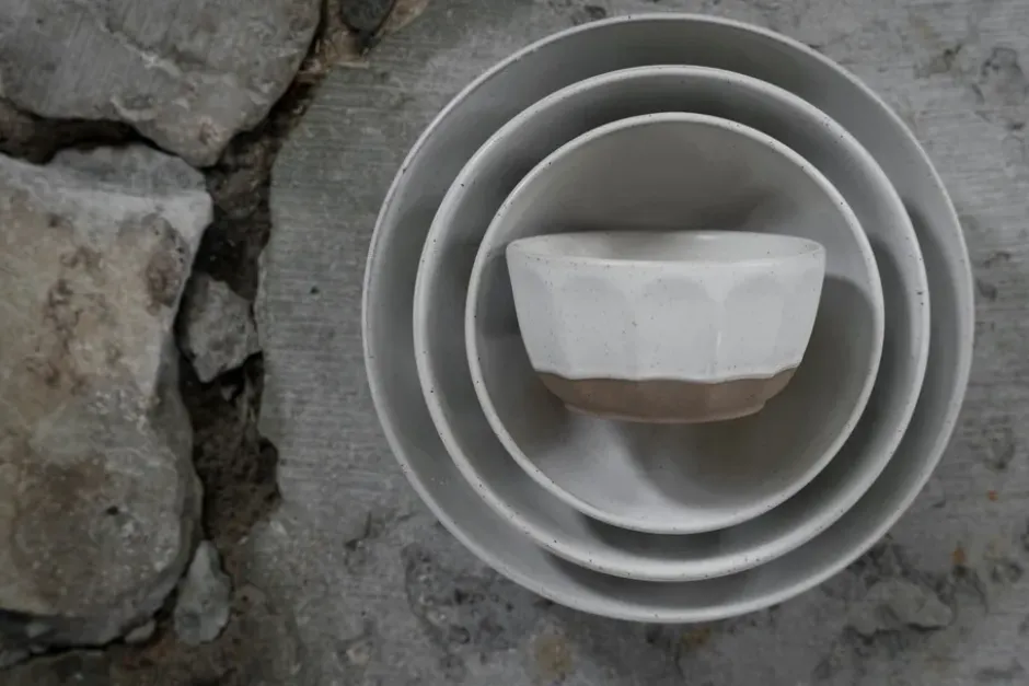 Ernst skål stengods, Vit-natur, Ø16 cm