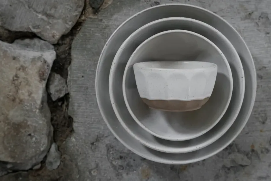 Ernst skål stengods, Vit-natur, Ø24 cm