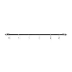 Eva Trio köksstång med 6 st S-krokar, Polished steel