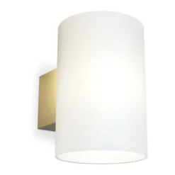 Evoke vägglampa large, Satin brass-opalglas