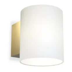 Evoke vägglampa small, Satin brass-opalglas